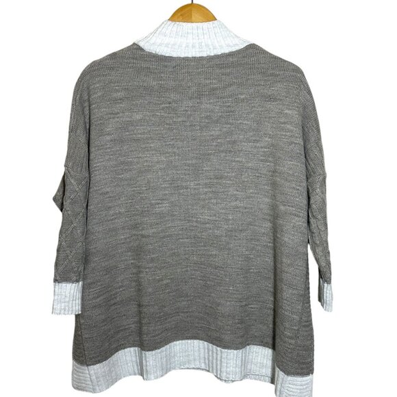 Mer Sea Lisbon Traveler Womens Mock Neck Lattice Sweater One Size Coastal Modern - Picture 8 of 8